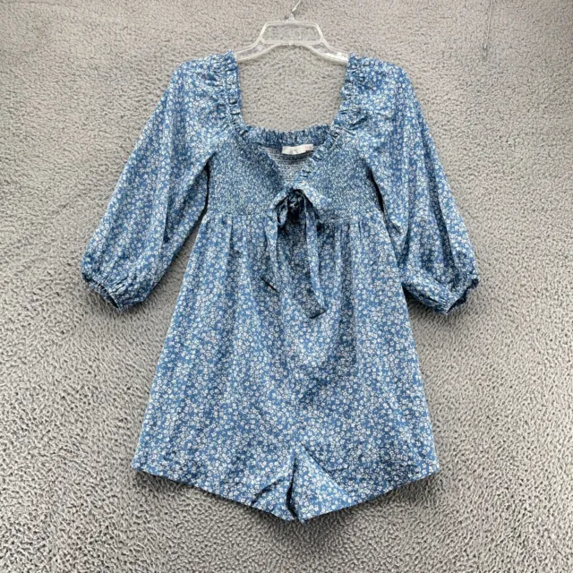 Lush Romper Womens Small Blue Floral Short One Piece NWOT