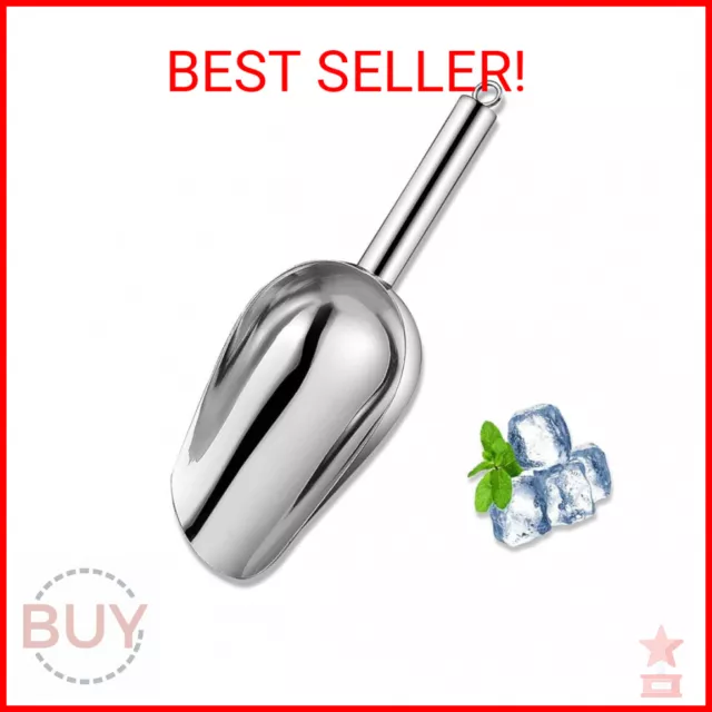 Metal Ice Scoop 6 Oz，Kitchen Ice Scooper for Ice Maker, Small Food Scoops for Ba