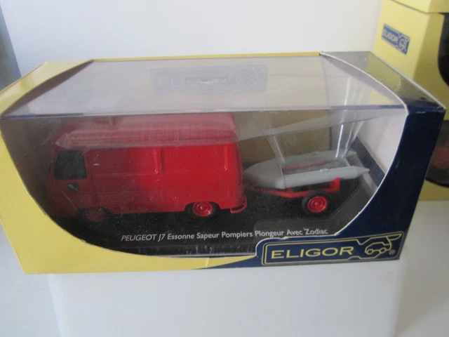Eligor 1/43 Peugeot J7 Sapeurs-Pompiers Essonne Avec Zodiac - Occasion