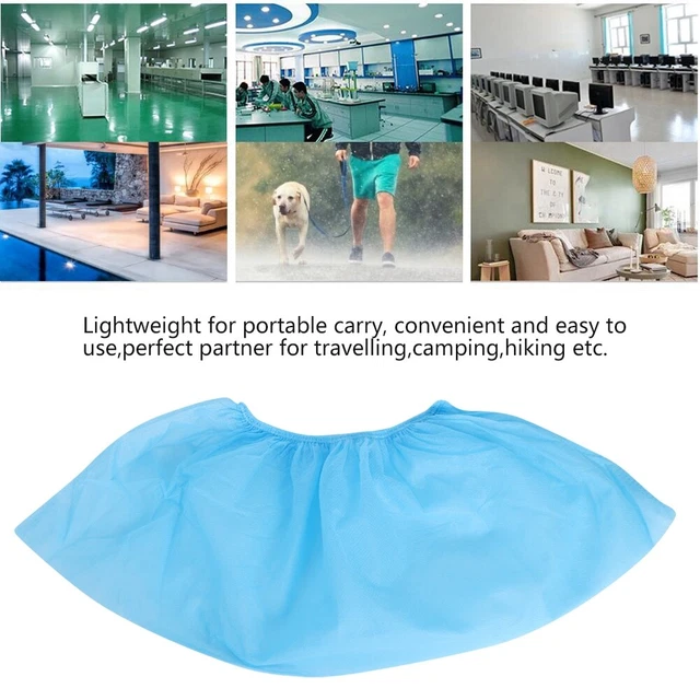 Light Blue 100pcs Non Woven Disposable Shoes Covers Breathable Dustproof MX