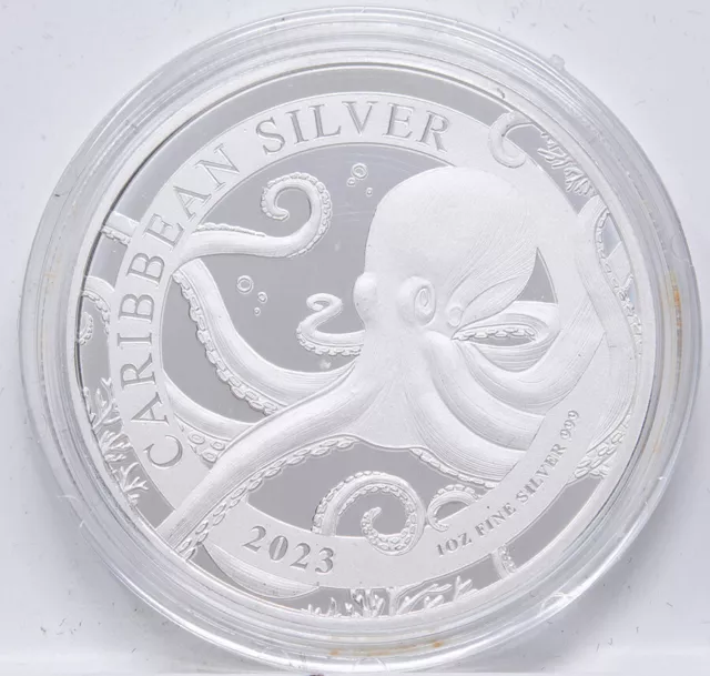 Barbados 1 Dollar 2023 - Caribbean Silver -  Octopus* 1 oz.