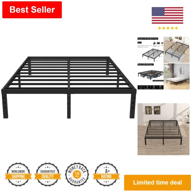 Luxurious 16-Inch Queen Bed Frame: No Box Spring, Heavy Duty Support (3,500 lbs)