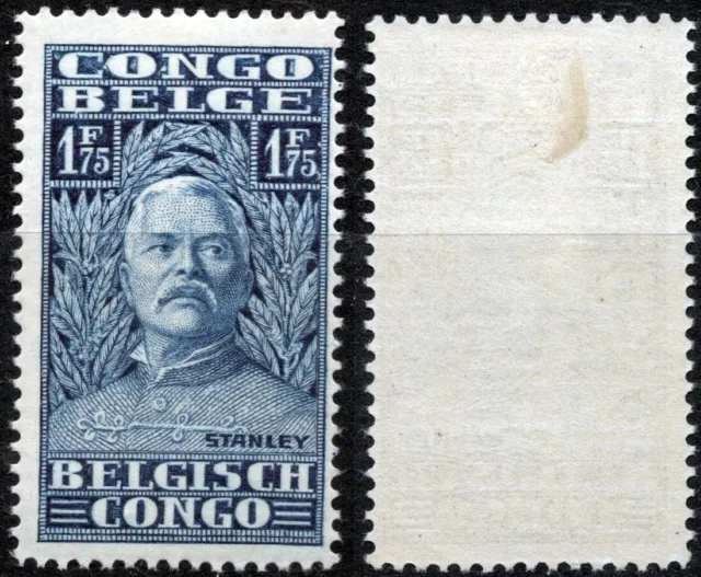 Belgian Congo 1928 1.75 F. Stanley Sc-123 Dark Blue MVLH OG Blu28