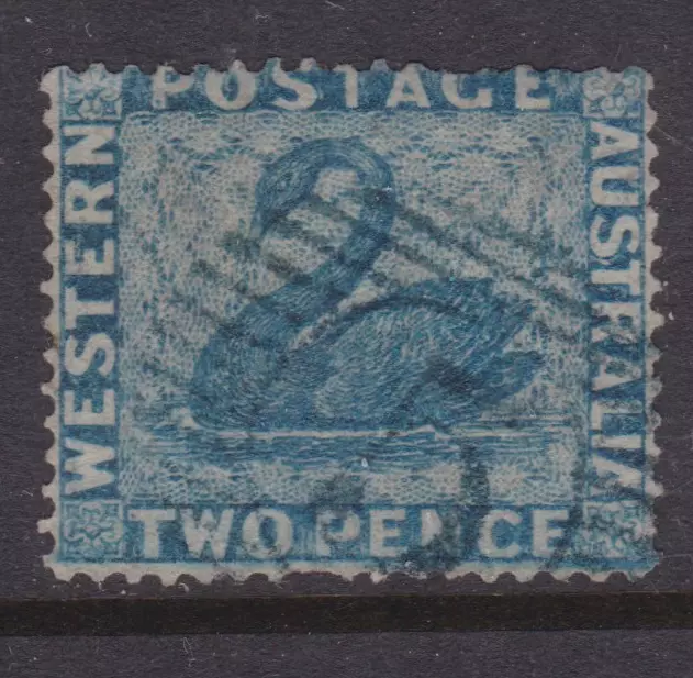 WESTERN AUSTRALIA RARE 1861 2d Blue SWAN P14-16 FINE USED SG 41 CV$50+ (QB23)