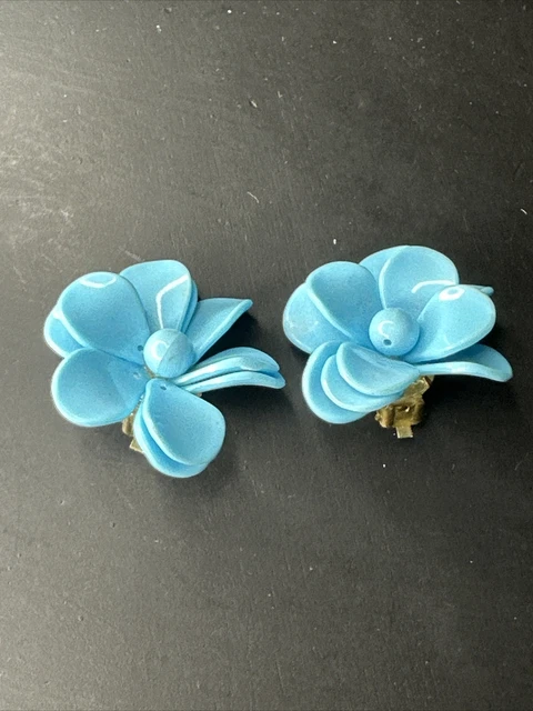Paire De Boucles D'oreilles Anciennes En Acier, Pendantes Avec Clips Et Motifs Fleurs - Occasion