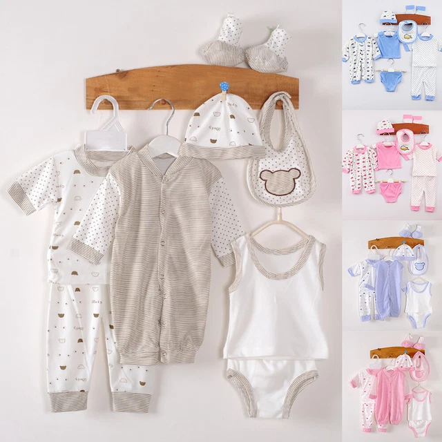 8-teilig Neugeborenes Baby Mädchen Jungen Kleidung Top Strampler Hose Outfit Set