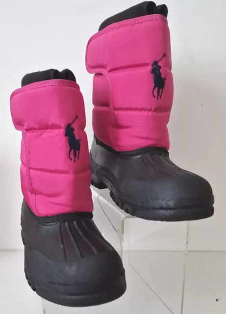 Stivali da neve neri rosa Ralph Lauren per bambine taglia 2 nuovi prezzo prezzo £78