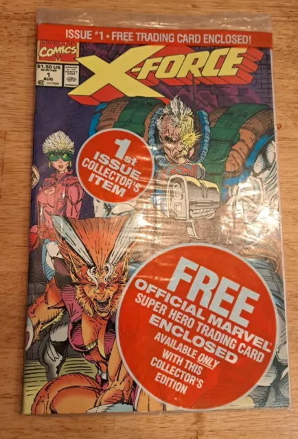 MARVEL COMICS X-Force Comic #1 FIRST ISSUE 1991 W/ TRADING CARD NEW