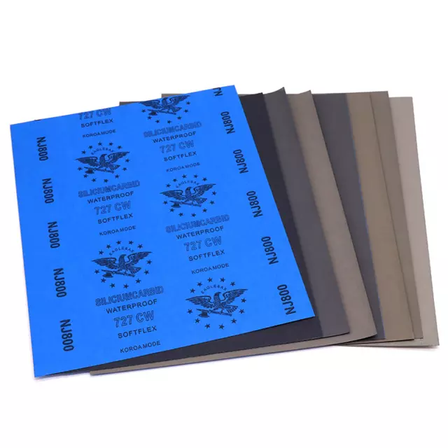 9'' x 11'' 80-10000 Grit Wet Dry Sandpaper Sanding Paper Sheets Auto Metal Wood 3