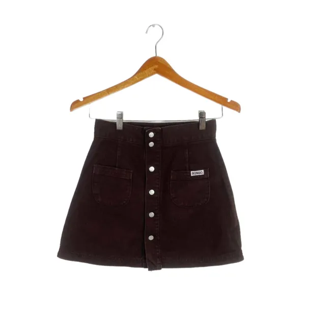 Vintage Bongo Brown Denim Skirt Size 12 Girl