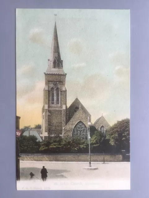 St Jude's church from Kent Road Southsea c.1908 (JWS) postcard Portsmouth
