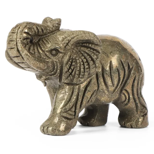 Hxswkk Good Luck Elephant Figurine Crystal Elephant Statue Carving Animal 2.5...