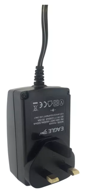 Eagle 9 V DC 2250 mA Regulated Switch Mode Power Supply 20W UK Plug