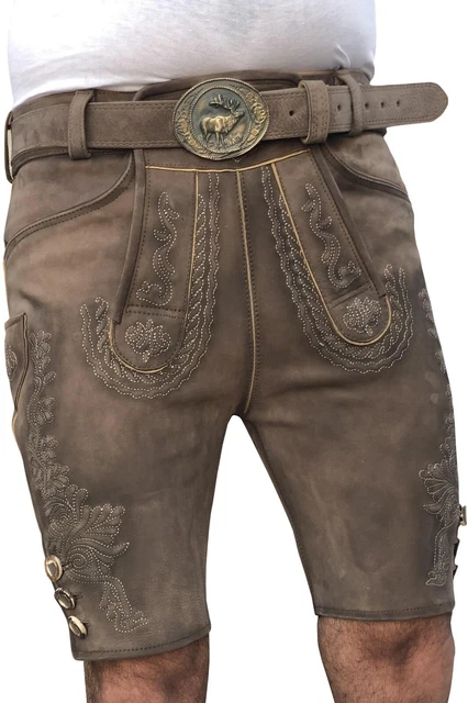 Neue Premium Hochwertige Hirschlederhose Trachten Lederhose Bavarian Hose  Gr,50 3