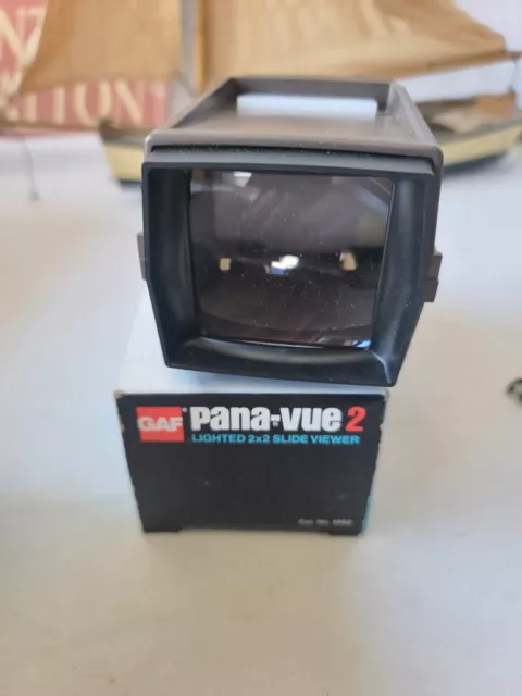 GAF Pana-Vue 2 Lighted 2 x 2 Slide Viewer Vintage 35mm New With Box