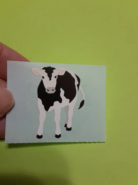 Vintage 80's Mrs.Grossman's cow  sticker module (free ship $20 min)