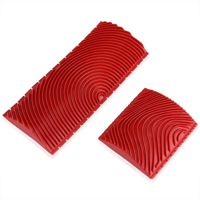 2Pcs Wood Graining Rubber Wall Brush Painting Tools Texture Pattern Scumble