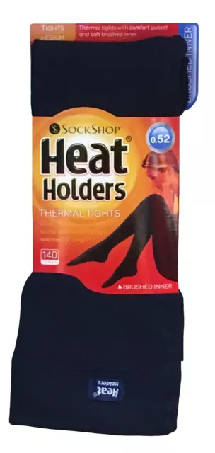 Heat Holders - Ladies Thick 140 Den Fleece Lined Winter Thermal Tights Navy Blue