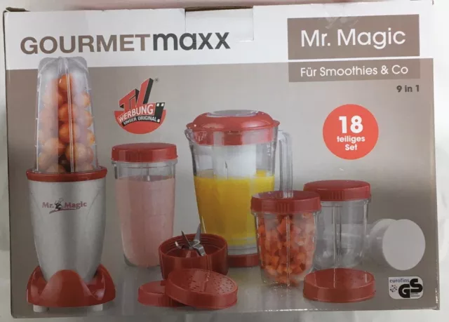 Gourmetmaxx Mr. Magic 18-teiliges-set Mixer/ Smoothies Rot/Silber