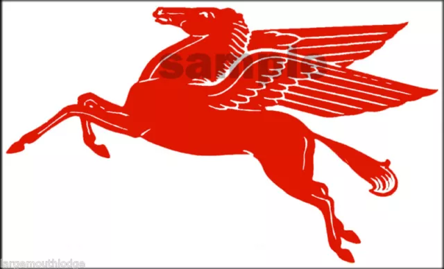 New Peel And Stick Mobil Gas Oil Decal 2"  Pegasus Horse