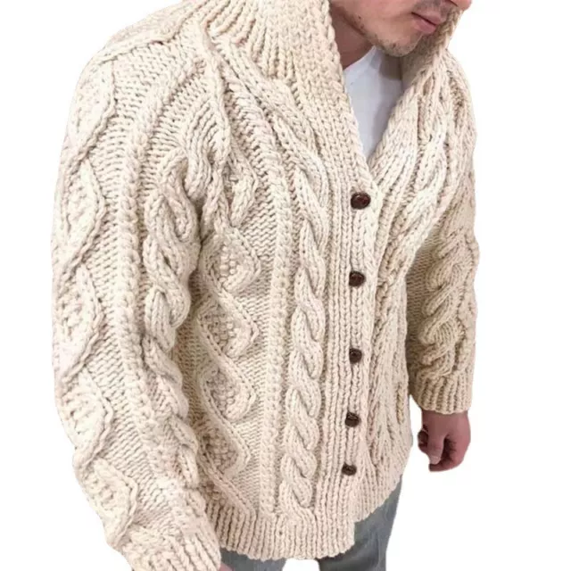 Men's Cardigan Sweater Coat Outwear Knit Casual Long Sleeve Winter Warm Jacket