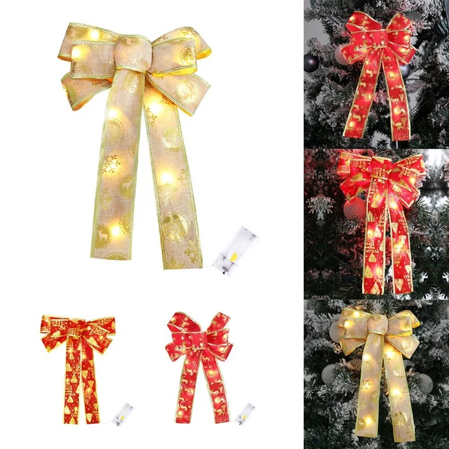 Zubehör LED Bandbogen Weihnachtsanhänger 22 *32 Cm Gold/Rot Polyesterfaser