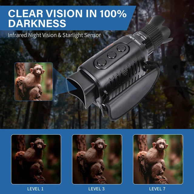Digital Night Vision Goggles Binoculars For Total Darkness Surveillance with Bag