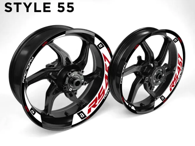 Aprilia RS457 Motorcycle Wheel Rim Wrap Decal Stickers For 17 Inch Wheels