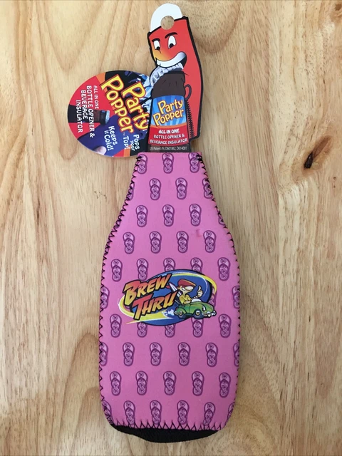 Party Popper All In One Bottle Opener & Beverage Insulator. Brew Thru Design.
