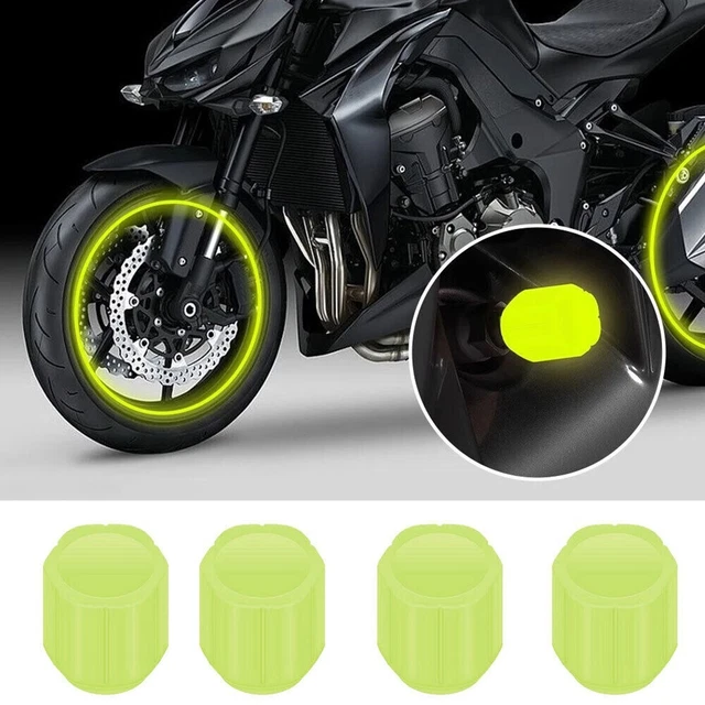 Coperture valvole pneumatici auto luminose di lunga durata confezione da 4 giallo fluorescente