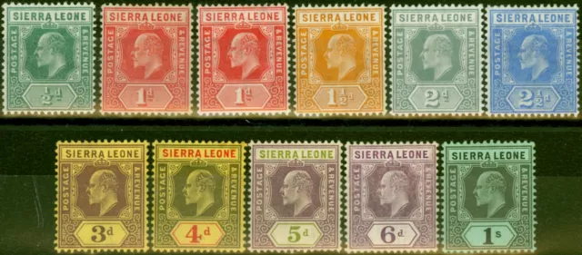 Sierra Leone 1907-09 Set Mit 11 Sich 1s SG99-108 Fein MM