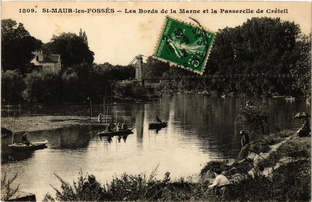CPA AK St-MAUR-les-FOSSÉS Bords de la Marne la Passerelle de CRÉTEIL (672053)