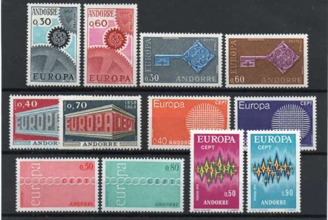 Andorra (French) - (12) Europa Issues MLH   -    Lot 0620084