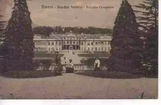 1912: Cartolina d'Epoca - VARESE - Giardini Pubblici - Palazzo Comunale