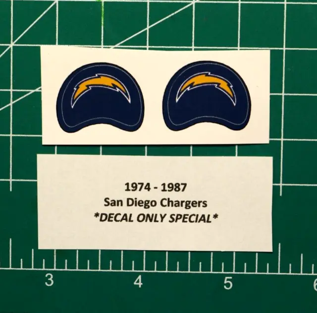 1974 - 1987 San Diego Chargers Football Gumball Helmets *DIECUT DECALS ONLY* LA