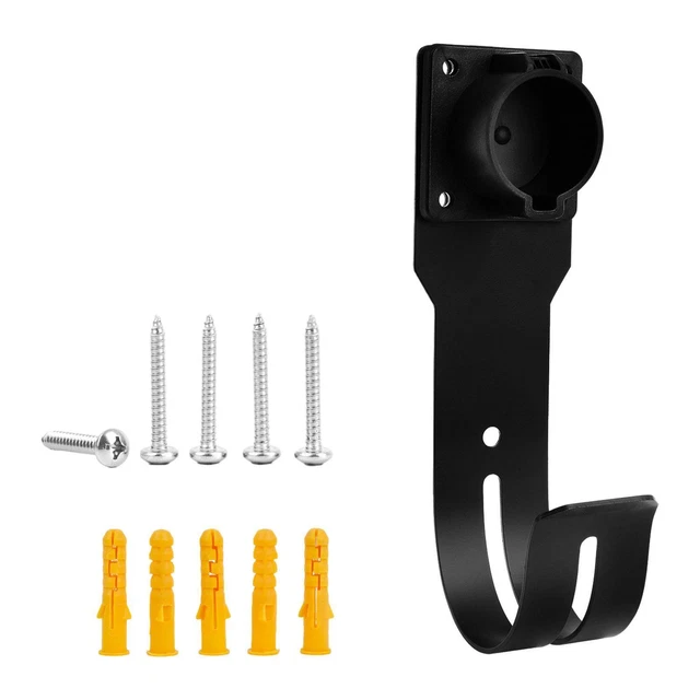 Tera Support EV Pour Prise Type 2, Support Mural & Porte-Câble Pour Câble De Recharge Jusqu'à 7 M, Matériau Robuste Et Résistant Aux Intempéries, Accessoire Organisateur Blanc