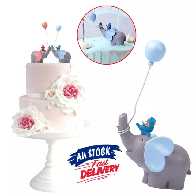 Balloon Lollipop Decoration Cake Elephant Topper AU "Happy Birthday" Dessert