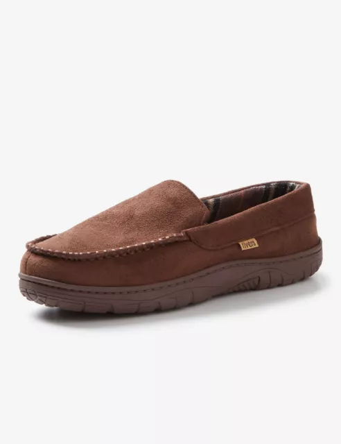 RIVERS - Mens Winter Slippers - Brown Moccasins - Slip On - Casual Footwear