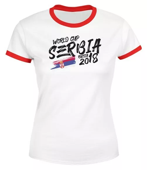 Damen T-Shirt Serbien Serbia Србија Fan-Shirt WM-Shirt Fußball