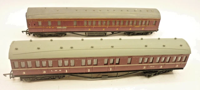 2 X MAINLINE 00 gauge LMS PANELLED COACHES - MAROON, h £8.99 - PicClick UK
