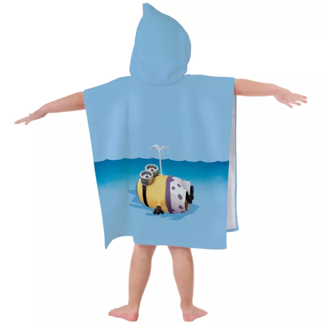 Minions Poncho Cappuccio Asciugamano Telo da Bagno Spiaggia 60x120cm 2