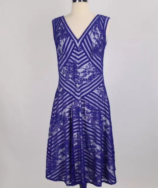 Tadashi Royal Blue Lace Illusion Vtg Inspired Party Wedding Prom Dress Gown Sz 6 Tadashi Royal Blue Lace Illusion Vtg Inspired Party Wedding Prom Dress Gown Sz 6