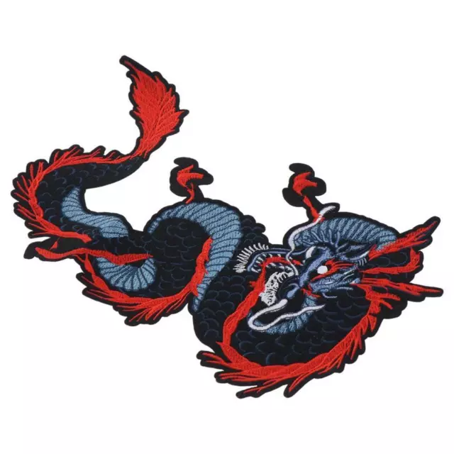 Embroidery Black Dragon Sew Iron on Patch  for Backpack Decoration