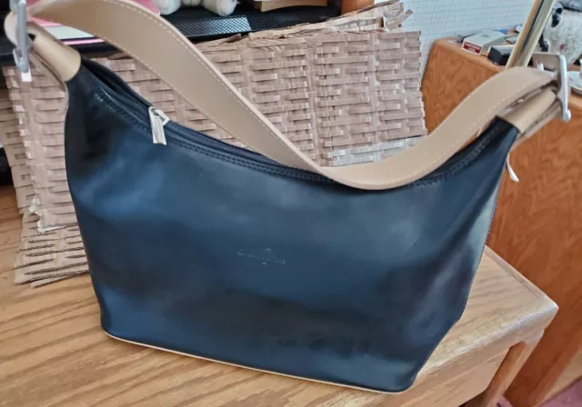 VERA PELLE Black Purse/Satchel/Hobo/Tote Handbag Bag Genuine Leather ITALY*NEW