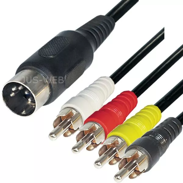 Audio Kabel 1,5m 5-pol DIN Stecker 4 Cinch Stecker IN OUT Dioden Adapter kdk