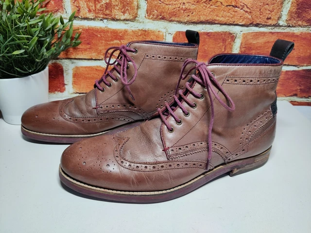 MENS TED BAKER London Huenno Uk 9 Eu 43 Brown Leather Lace  display picture 1