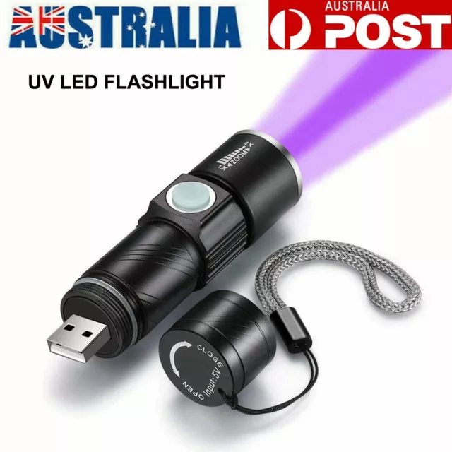 UV Ultra Violet LED Flashlight Blacklight Light 395 nM Inspection Lamp Torch AUS