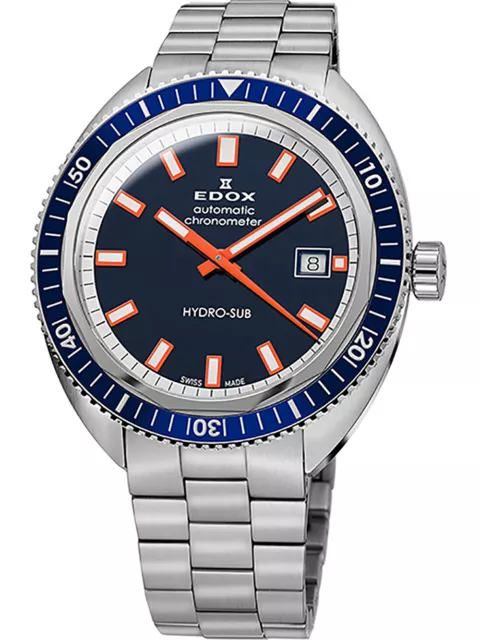 Edox 80128-3BUM-BUIO Hydro-Sub Automatik Chronometer 42mm 30ATM