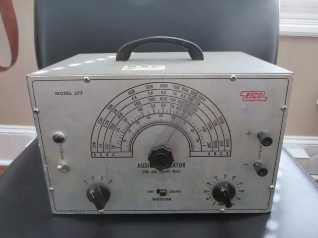 Eico 377 Tube Audio Generator Sine & Square Wave 6K6 6X5 6SN7 etc...