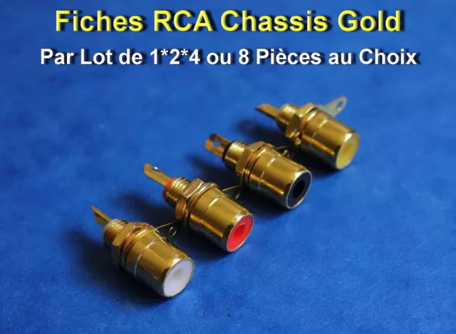 *** Lot De 1*2*4  Fiches Rca Chassis - 4 Couleurs Disponibles ***